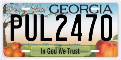 GA license plate PUL2470