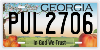GA license plate PUL2706