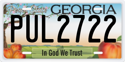GA license plate PUL2722