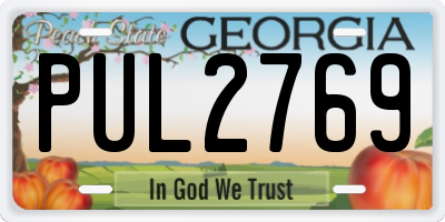 GA license plate PUL2769