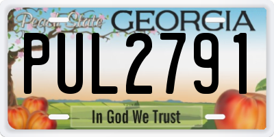 GA license plate PUL2791