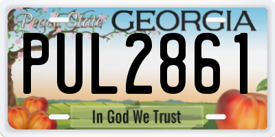 GA license plate PUL2861