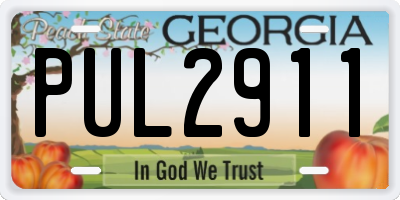 GA license plate PUL2911