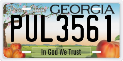 GA license plate PUL3561
