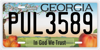 GA license plate PUL3589
