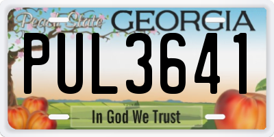GA license plate PUL3641