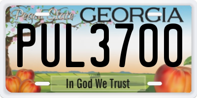 GA license plate PUL3700