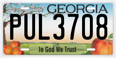 GA license plate PUL3708