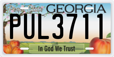 GA license plate PUL3711