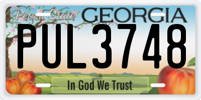 GA license plate PUL3748