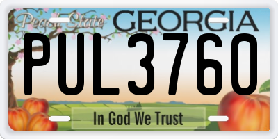 GA license plate PUL3760