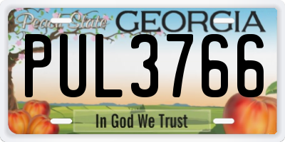 GA license plate PUL3766