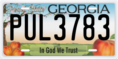 GA license plate PUL3783