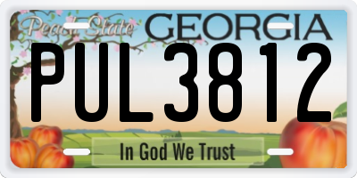 GA license plate PUL3812