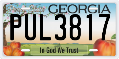 GA license plate PUL3817
