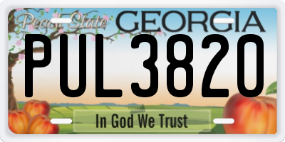 GA license plate PUL3820
