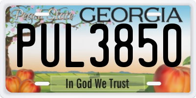 GA license plate PUL3850