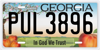 GA license plate PUL3896