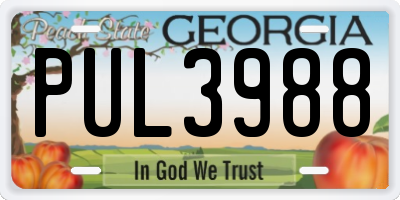 GA license plate PUL3988