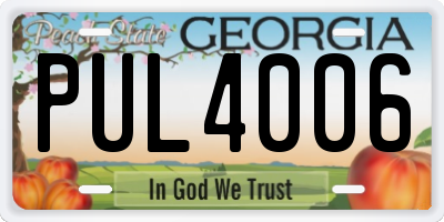 GA license plate PUL4006