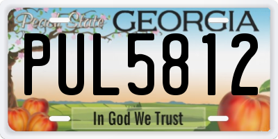 GA license plate PUL5812