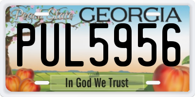 GA license plate PUL5956
