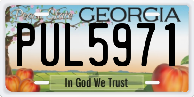 GA license plate PUL5971