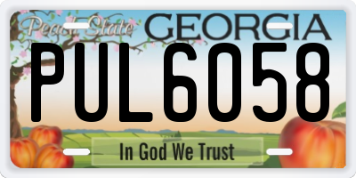 GA license plate PUL6058