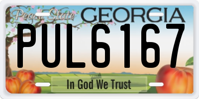 GA license plate PUL6167