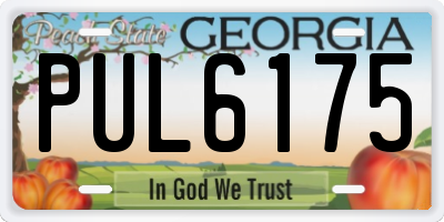 GA license plate PUL6175