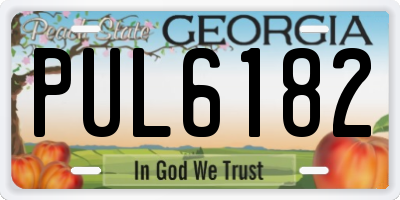 GA license plate PUL6182