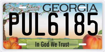 GA license plate PUL6185