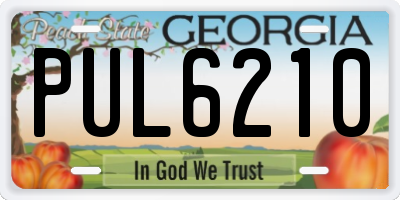 GA license plate PUL6210