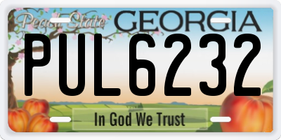 GA license plate PUL6232