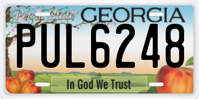 GA license plate PUL6248