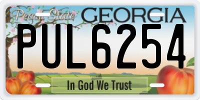 GA license plate PUL6254