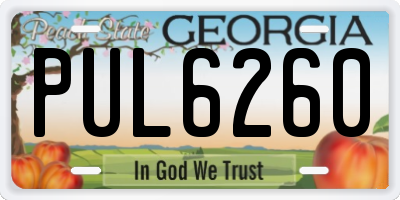 GA license plate PUL6260