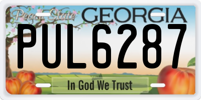 GA license plate PUL6287