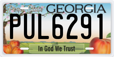 GA license plate PUL6291