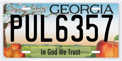 GA license plate PUL6357