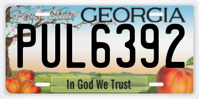 GA license plate PUL6392