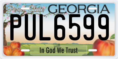 GA license plate PUL6599