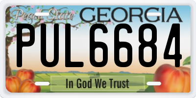 GA license plate PUL6684