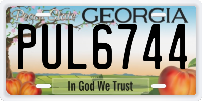 GA license plate PUL6744