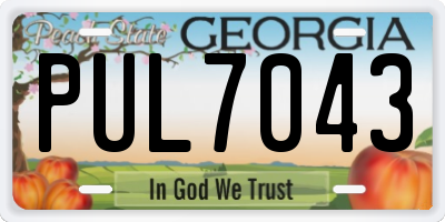 GA license plate PUL7043