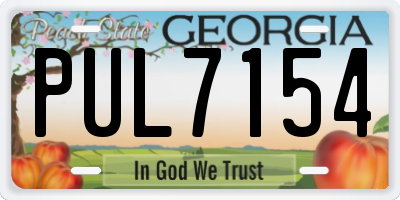 GA license plate PUL7154