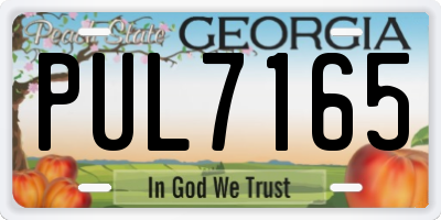GA license plate PUL7165