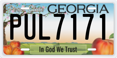 GA license plate PUL7171