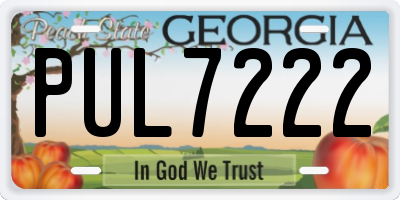GA license plate PUL7222