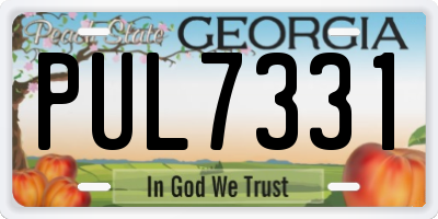 GA license plate PUL7331